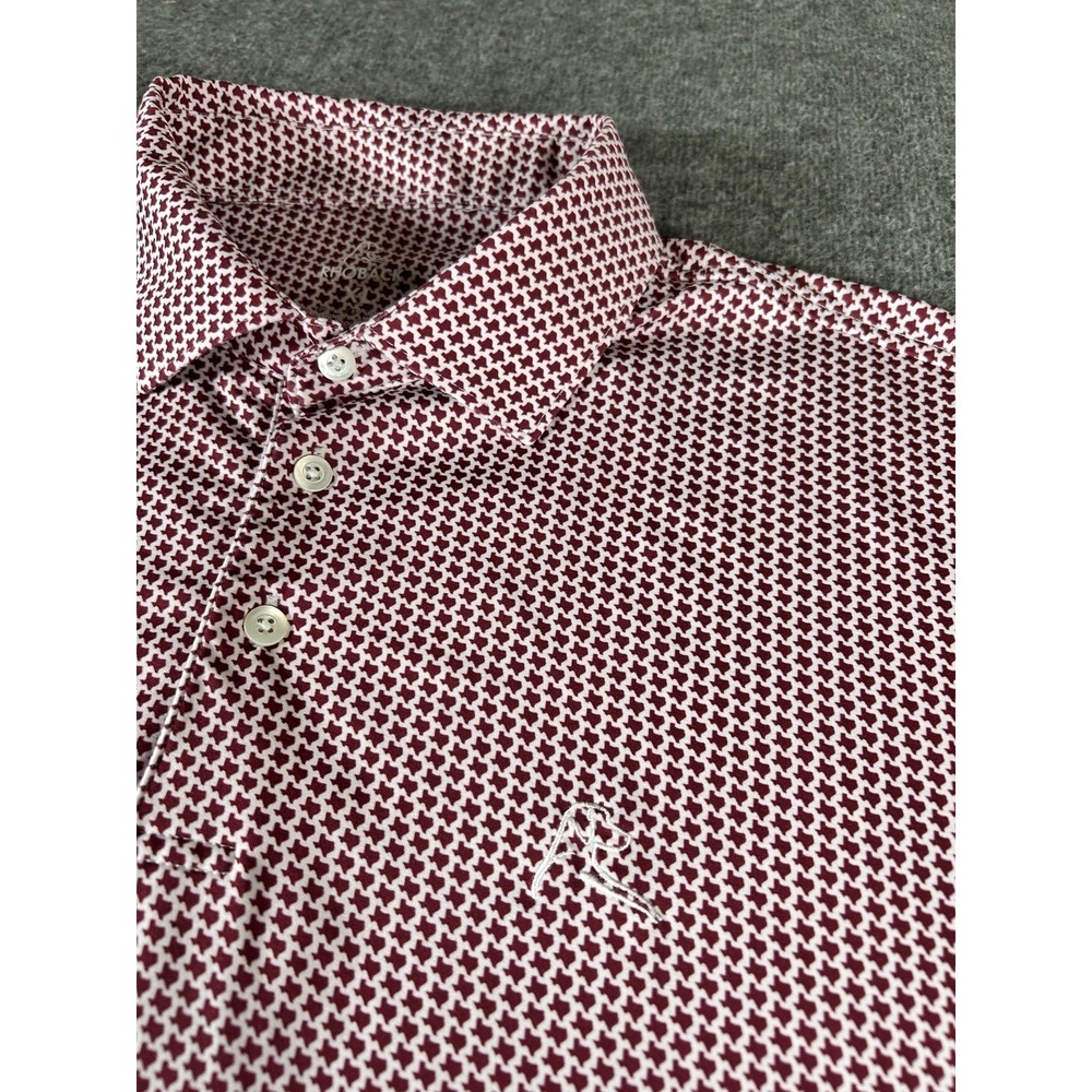 Rhoback Polo Shirt Mens XL Extra Large Texas Geometric Short Sleeve Performance